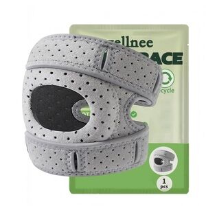 Gray Knee Brace Supportive Cushioned Silicone-One Size Fits All